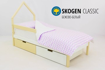 Детская кровать-домик мини Skogen бежево-белый в Чите