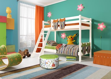 Детская двухэтажная кровать Мебельград Соня, Вариант 10 Белый в Чите