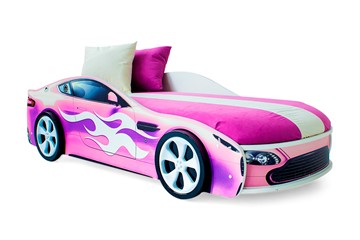 Кровать-машина в детскую Бондимобиль розовый в Чите
