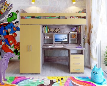 Детская кровать-шкаф Аракс, каркас Бетон, фасад Зира в Чите