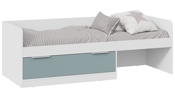 Кровать односпальная детская Марли Тип 1 (Белый/Серо-голубой) в Чите