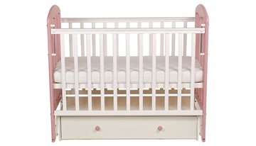 Кровать детская Polini kids Simple 328, белый-розовый в Чите
