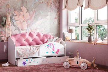 Детская кровать Звездочка с бортиком, Розовый в Чите