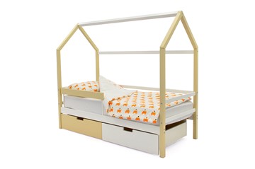 Кровать-домик в детскую Svogen бежево-белый в Чите