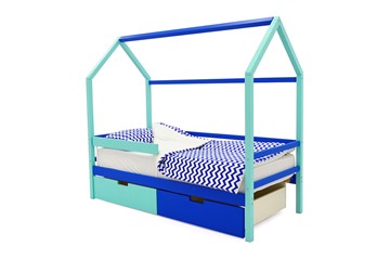 Кровать-домик Svogen синий-мятный в Чите