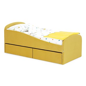 Детская кровать с ящиками Letmo 190х80 горчичный (велюр) в Чите
