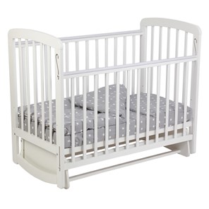 Кроватка для новорожденных с маятником POLINI Kids Simple 304 Белый в Чите