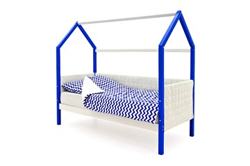 Детская кровать-домик «Svogen сине-белый» мягкая в Чите