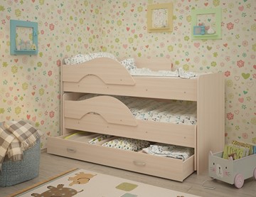Детская кровать для мальчика Радуга 1.6 с ящиком, цвет Млечный дуб в Чите