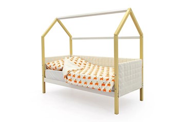 Кровать-домик в детскую «Svogen бежево-белый» мягкая в Чите