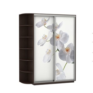 Шкаф Экспресс 1900x600x2200, со стеллажом, Орхидея белая/венге в Чите