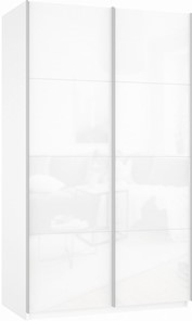 Шкаф-купе Прайм (Белое стекло/Белое стекло) 1600x570x2300, белый снег в Чите