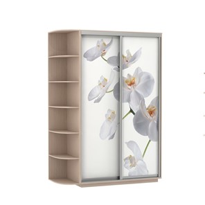 Шкаф Экспресс 1700x600x2200, со стеллажом, Орхидея белая/дуб молочный в Чите