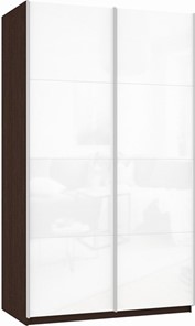 Шкаф-купе 2-х дверный Прайм (Белое стекло/Белое стекло) 1600x570x2300, венге в Чите