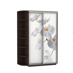 Шкаф 2-створчатый Экспресс 1700x600x2200, со стеллажом, Орхидея белая/венге в Чите