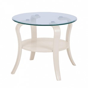 Стеклянный столик в гостиную Аннет с каркасом цвета Бежевый в Чите