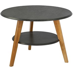 Круглый столик Мебелик BeautyStyle 17 (серый бетон-бук) в Чите