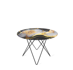 Стол круглый SHT-TU37 / SHT-TT32 60 стекло/МДФ (черный алмаз/черный муар) в Чите