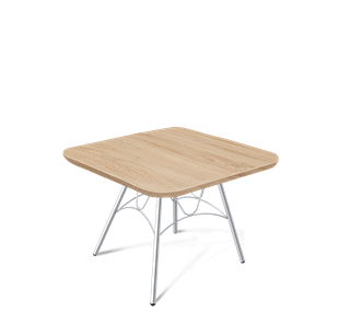 Квадратный столик SHT-S100 / SHT-TT 60/60 ЛДСП (дуб сонома/хром лак) в Чите