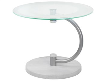 Стеклянный стол Мебелик Дуэт 13Н (металлик-дуб дымчатый-прозр) в Чите
