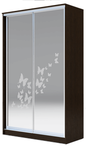 Шкаф 2400х1200х620 два зеркала, "Бабочки" ХИТ 24-12-66-05 Венге Аруба в Чите