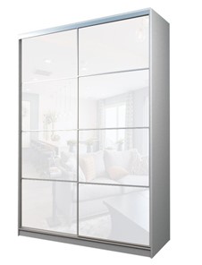 Шкаф 2-х дверный MAX МШ-25-6-18-22, Профиль Серебро/Цвет Белый/Oracal Белый в Чите