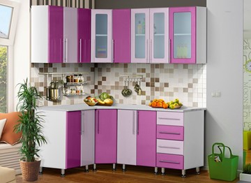 Угловая кухня Мыло 224 1800х1400, цвет Виолетта/Сирень в Чите