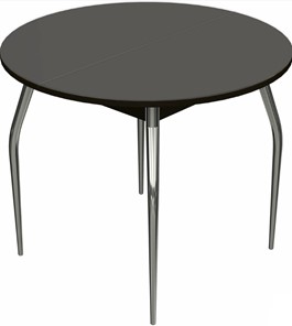 Раздвижной стол Ривьера исп. круг хром №5 (стекло коричневое/венге) в Чите