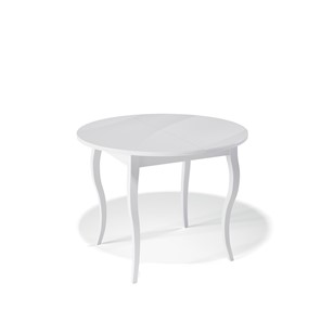 Обеденный круглый стол Kenner 1000С (Белый/Стекло белое глянец) в Чите
