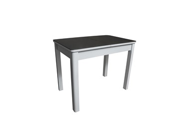 Стеклянный обеденный стол Айсберг-2СТ белое/черное/прямые массив в Чите