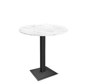 Кухонный круглый стол SHT-TU5-BS1/H110 / SHT-TT 90 ЛДСП (мрамор кристалл/черный) в Чите