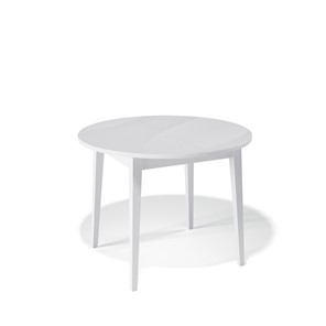 Круглый обеденный стол Kenner 1000M (Белый/Стекло белое сатин) в Чите