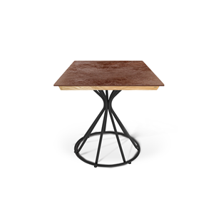 Керамический обеденный стол SHT-TU4-1/ТT8 60/60 (черный муар/прозрачный лак/коричневая сепия) в Чите