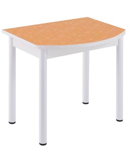 Кухонный пристенный стол НСПГ-07 ПЛ1, цветы манго/белое ЛДСП/36 прямые трубки крашеные белый в Чите