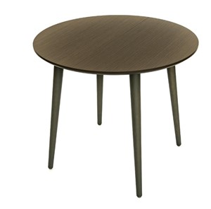 Кухонный раздвижной круглый стол Creo-line Орех темный д. 100 см МДФ в Чите