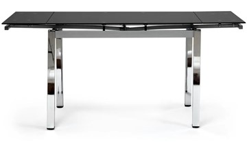 Стеклянный стол CAMPANA ( mod. 346 ) металл/стекло 70x110/170x76, хром/черный арт.11413 в Чите