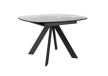 Керамический кухонный стол DikLine BK100 Керамика Серый мрамор/подстолье черное/опоры черные в Чите