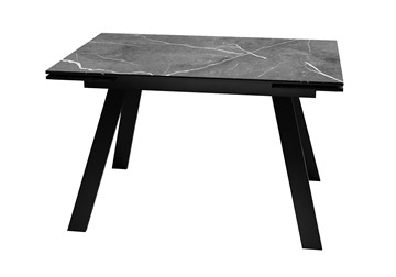 Керамический кухонный стол DikLine DKL140 Керамика Черный мрамор/опоры черные (2 уп.) в Чите