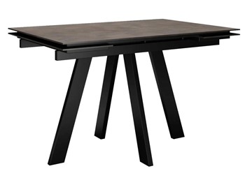 Кухонный раздвижной стол DikLine DM120 Хромикс бронза / опоры черные в Чите