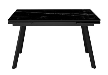 Керамический обеденный стол DikLine SKA125 Керамика Черный мрамор/подстолье черное/опоры черные (2 уп.) в Чите