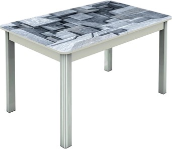 Раздвижной стол Гамбург исп.1 ноги метал. крашеные №23, Фотопечать (Текстура №74) в Чите