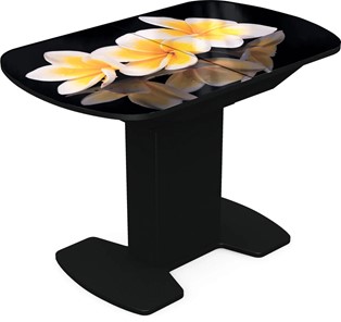 Кухонный раскладной стол Корсика исп. 2 Фотопечать (Цветы №11) 1200(1515)*800 в Чите