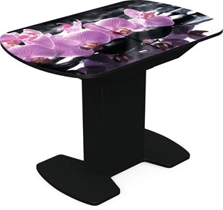 Кухонный раздвижной стол Корсика исп. 2 Фотопечать (Цветы №30) 1200(1515)*800 в Чите