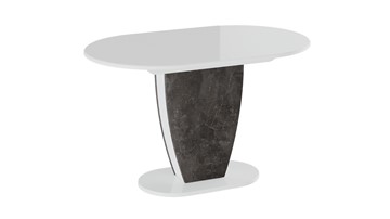 Стол обеденный овальный Монреаль тип 1 (Белый глянец/Моод темный) в Чите