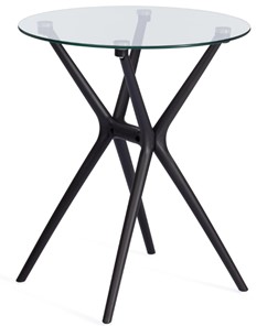 Стол из стекла PARNAVAZ (mod. 29) пластик/стекло, 60х60х70,5 прозрачный/черный арт.19698 в Чите