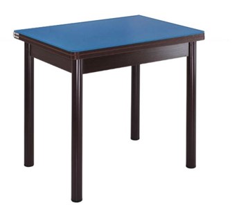 Кухонный пристенный стол СПА-01 СТ2, венге ЛДСП/стекло синие/38 прямые трубки крашеные коричневый в Чите