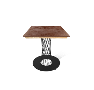 Керамический кухонный стол SHT-TU3-1/ТT8 60/60 (черный муар/прозрачный лак/коричневая сепия) в Чите