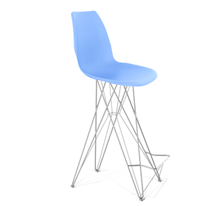 Барный стул SHT-ST29/S66 (голубой pan 278/хром лак) в Чите