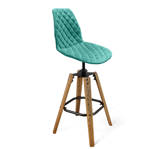 Барный стул SHT-ST29-С12/S93 (голубая лагуна/брашированный коричневый/черный муар) в Чите