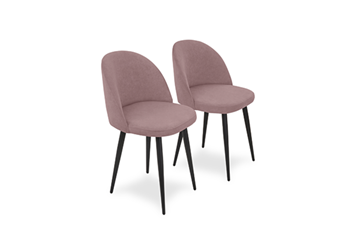 Комплект из 2-х обеденных стульев Brendoss Лайт розовый черные ножки в Чите